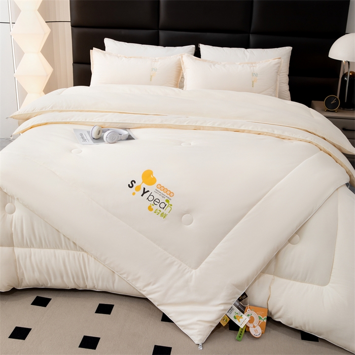 91家纺网 家纺一手货源 找家纺 爱来伊家纺 2024新款豆好鲜大豆纤维被加厚冬被春秋被子被芯子母被带子母扣 豆好鲜大豆被-奶白