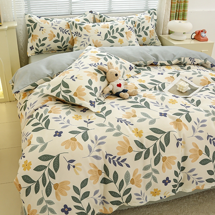 91家纺网 家纺一手货源 找家纺 友承 2025新款亲肤磨毛植物羊绒印花四件套 青青草原