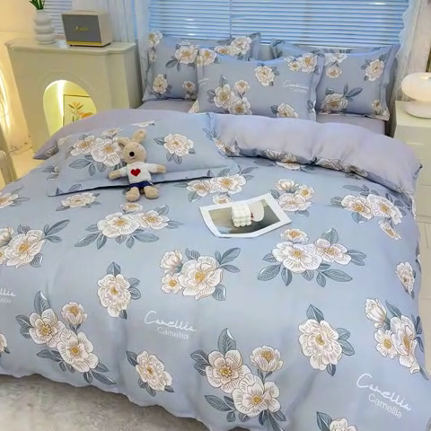 91家纺网 家纺一手货源 找家纺 友承 2025新款亲肤磨毛植物羊绒印花四件套 冉冉