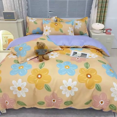 91家纺网 家纺一手货源 找家纺 友承 2025新款亲肤磨毛植物羊绒印花四件套 花旗