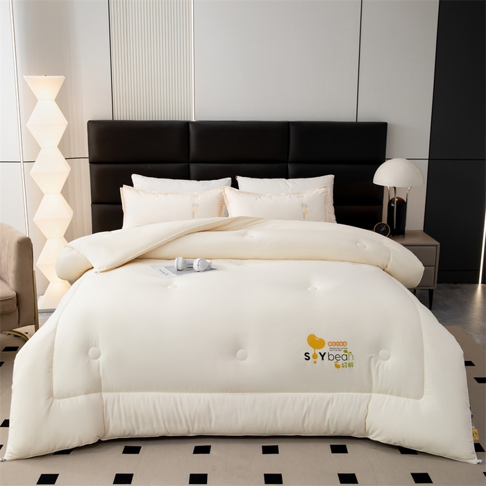 91家纺网 家纺一手货源 找家纺 2025新款豆好鲜大豆纤维被加厚冬被春秋被子被芯子母被带子母扣