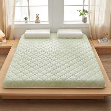 91家纺网 家纺一手货源 找家纺 2024新款A类华夫格大豆纤维抗压床垫【床垫遮盖物】 单边华夫格-清新绿