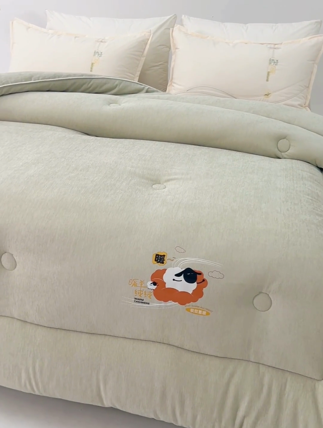 91家纺网 家纺一手货源 找家纺  2025新款三体羊绒加厚保暖冬被芯大豆纤维被春秋被子被芯