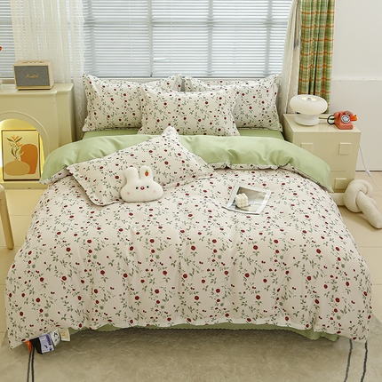 友承 2025新款亲肤磨毛植物羊绒印花四件套 玫瑰之恋