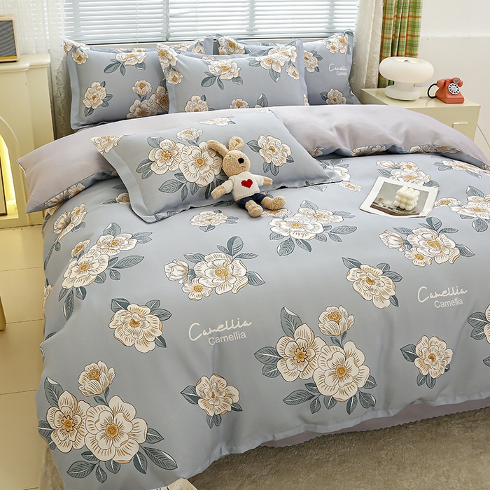 91家纺网 家纺一手货源 找家纺 友承 2025新款亲肤磨毛植物羊绒印花四件套 冉冉