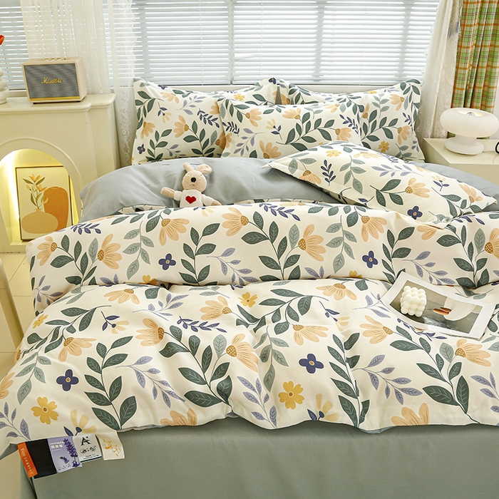 91家纺网 家纺一手货源 找家纺 友承 2025新款亲肤磨毛植物羊绒印花四件套 青青草原