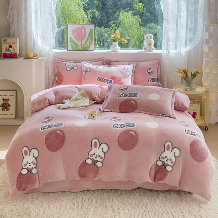 91家纺网 家纺一手货源 找家纺 （总）卢赛尔 2024新款5D雪花绒加厚保暖双面绒四件套