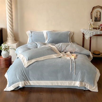 91家纺网 家纺一手货源 找家纺 （总）2024新款高克重牛奶绒四件套-辛西娅