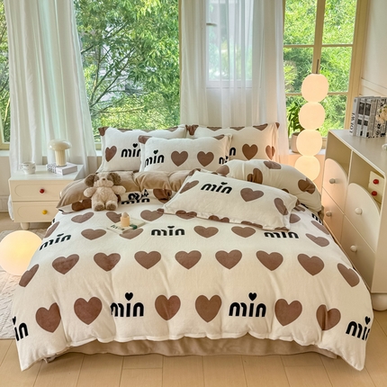 91家纺网 家纺一手货源 找家纺 富之航家纺 2024小清新四件套被套牛奶绒四件套法莱绒水晶绒法兰绒兔毛绒兔绒金貂绒雕花绒 灵动M