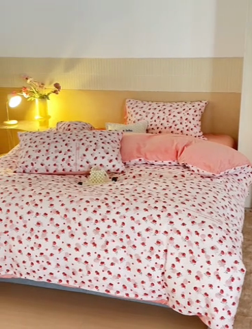 91家纺网 家纺一手货源 找家纺 怡家居 2024秋冬新品AB版加厚保暖全棉加绒四件套 妙语