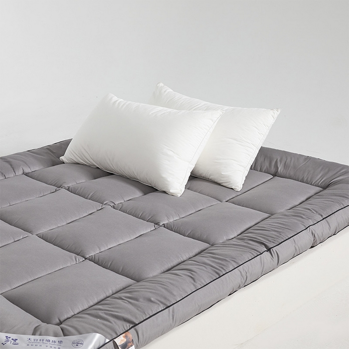 91家纺网 家纺一手货源 找家纺 丽诺床垫 2024新款防螨大豆纤维软床垫 10cm灰色