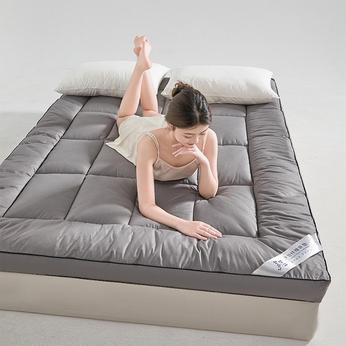 91家纺网 家纺一手货源 找家纺 丽诺床垫 2024新款防螨大豆纤维软床垫 10cm灰色