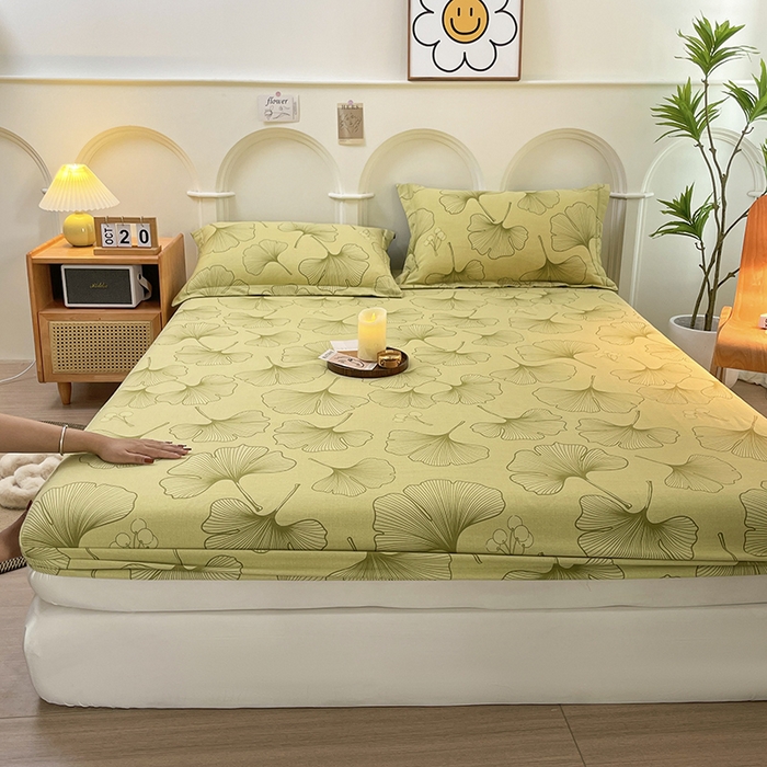 91家纺网 家纺一手货源 找家纺 丝芙妮家居（原乐视家纺） 2024新款全棉磨毛多规格AB版单品套件系列（第二波）--单床笠及三件套 叶影