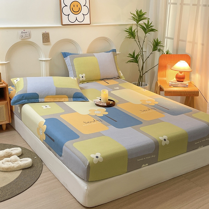 91家纺网 家纺一手货源 找家纺 丝芙妮家居（原乐视家纺） 2024新款全棉磨毛多规格AB版单品套件系列（第二波）--单床笠及三件套 晴川