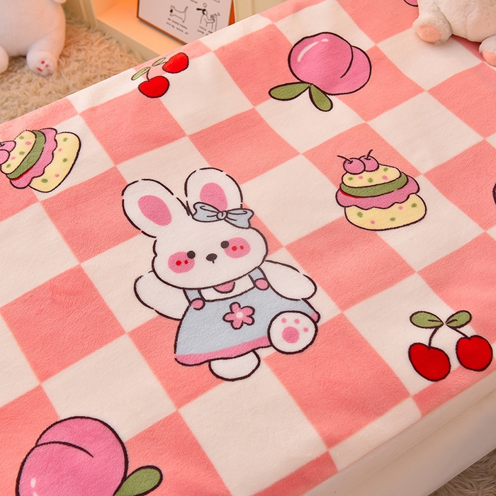 91家纺网 家纺一手货源 找家纺 宝贝优选 2024新款儿童牛奶绒可拆卸床垫床褥儿童床垫 公主小兔