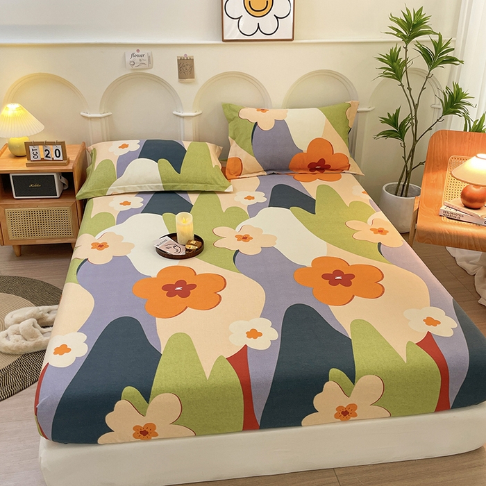 91家纺网 家纺一手货源 找家纺 丝芙妮家居（原乐视家纺） 2024新款全棉磨毛多规格AB版单品套件系列（第二波）--单床笠及三件套 花半里