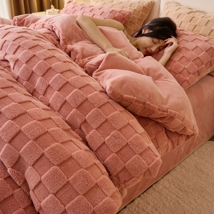 晨曦家纺 2024塔芙绒牛奶绒单被套-初暖系列 初暖-薄粉色