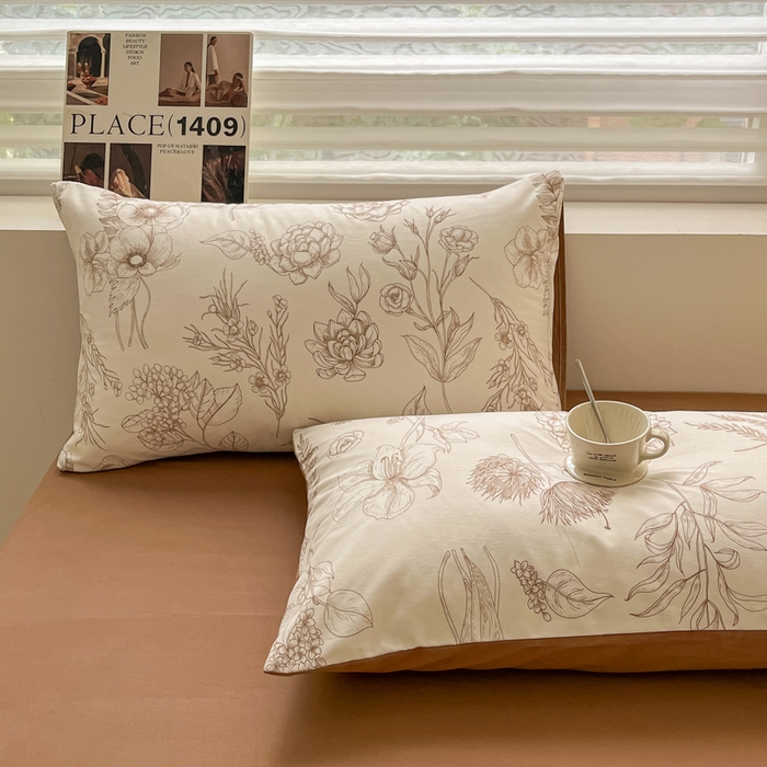 91家纺网 家纺一手货源 找家纺 吉象家纺 2024新款全棉磨毛印花四件套 芳草集