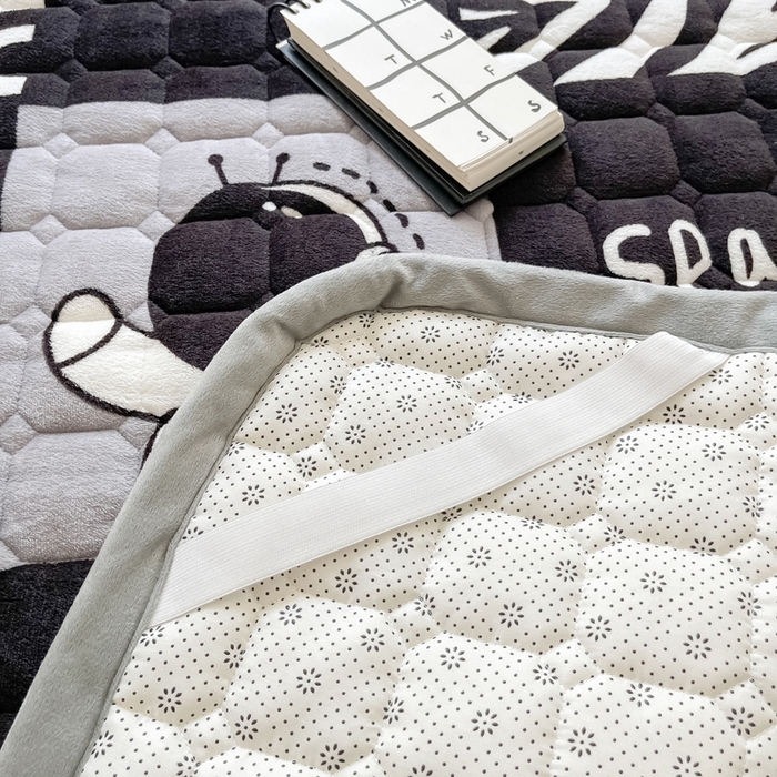 91家纺网 家纺一手货源 找家纺 2024新款牛奶绒床垫保暖床褥子夹棉加厚印花床护垫大床图 梦空间