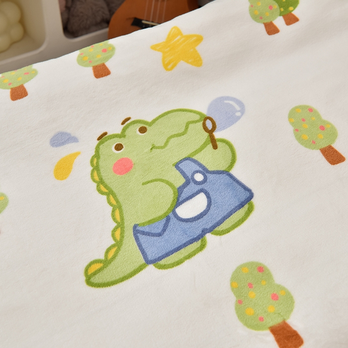 91家纺网 家纺一手货源 找家纺 宝贝优选 2024新款儿童牛奶绒可拆卸床垫床褥儿童床垫 闲逛恐龙