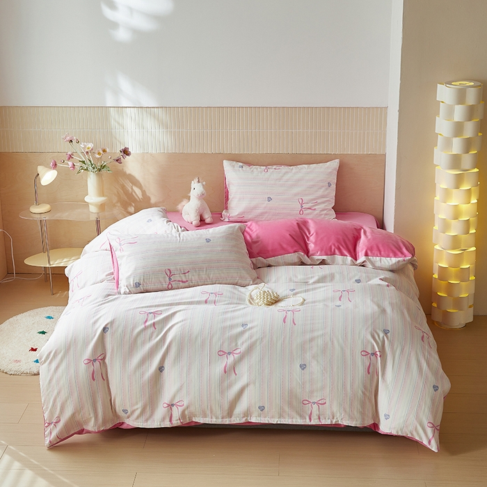 91家纺网 家纺一手货源 找家纺 怡家居 2024秋冬新品AB版加厚保暖全棉加绒四件套 甜心