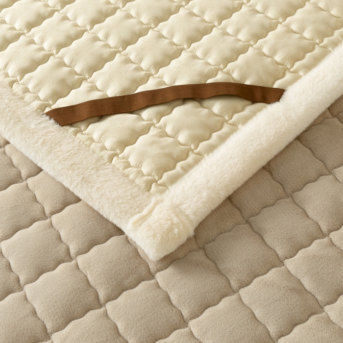 91家纺网 家纺一手货源 找家纺 鑫钰 2024秋冬新款加厚牛奶绒床垫床褥床护垫 暖格-卡其