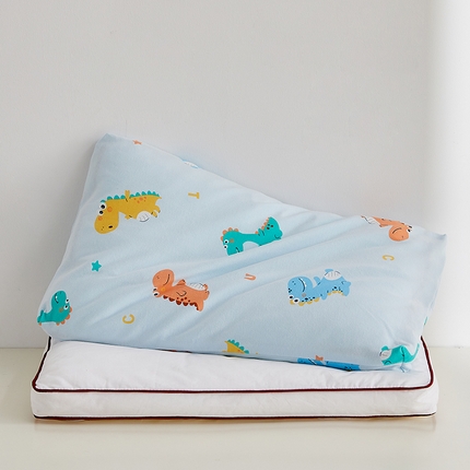 91家纺网 家纺一手货源 找家纺 乐可 2024新款A类全棉儿童枕 恐龙兰30x50cm