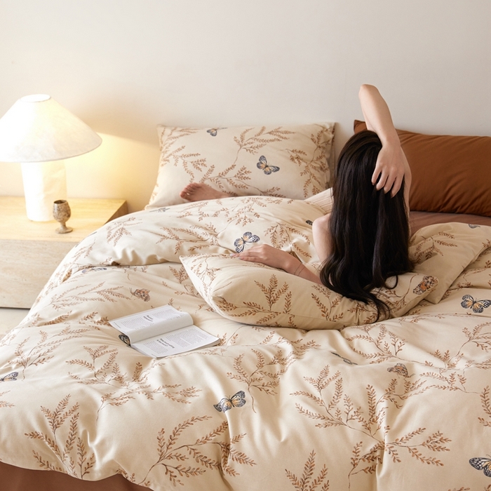 91家纺网 家纺一手货源 找家纺 棉眠 2024秋冬全棉活性32支加厚磨毛四件套 沐梦