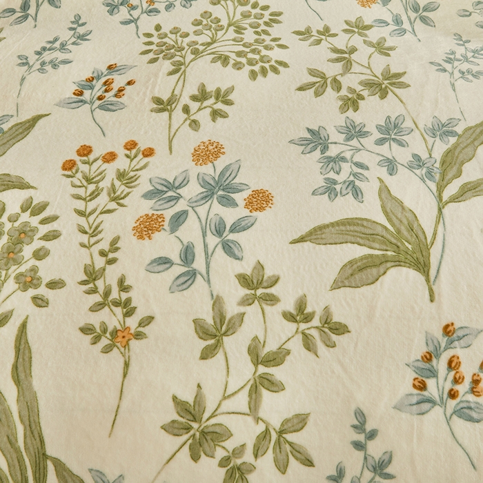 91家纺网 家纺一手货源 找家纺 艾裙海 2025新款高克重加厚保暖A类牛奶绒夹棉床盖系列四件套 花香叶柔