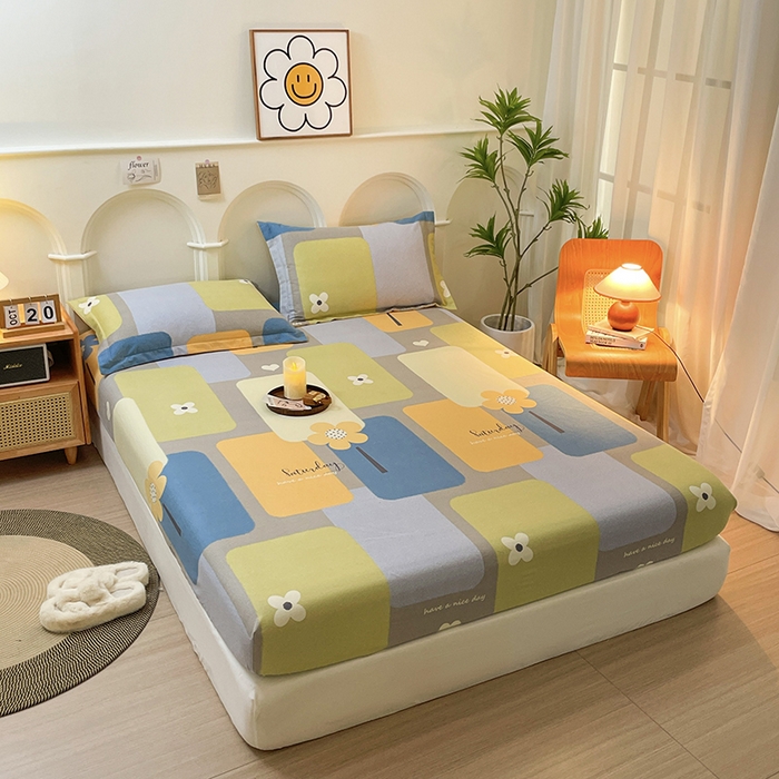 91家纺网 家纺一手货源 找家纺 丝芙妮家居（原乐视家纺） 2024新款全棉磨毛多规格AB版单品套件系列（第二波）--单床笠及三件套 晴川