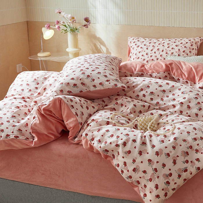 91家纺网 家纺一手货源 找家纺 怡家居 2024秋冬新品AB版加厚保暖全棉加绒四件套 妙语