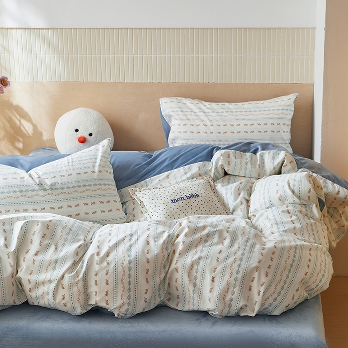 91家纺网 家纺一手货源 找家纺 怡家居 2024秋冬新品AB版加厚保暖全棉加绒四件套 春颂