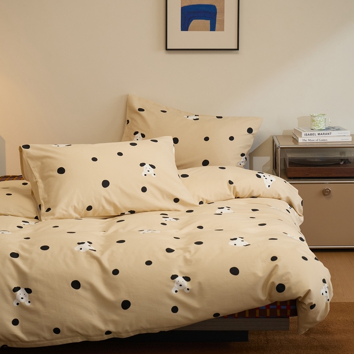 91家纺网 家纺一手货源 找家纺 棉眠 2024秋冬全棉活性32支加厚磨毛四件套 初见