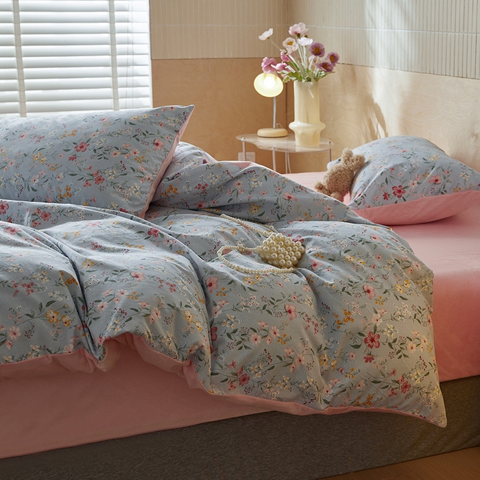 91家纺网 家纺一手货源 找家纺 怡家居 2024秋冬新品AB版加厚保暖全棉加绒四件套 芬芳满园