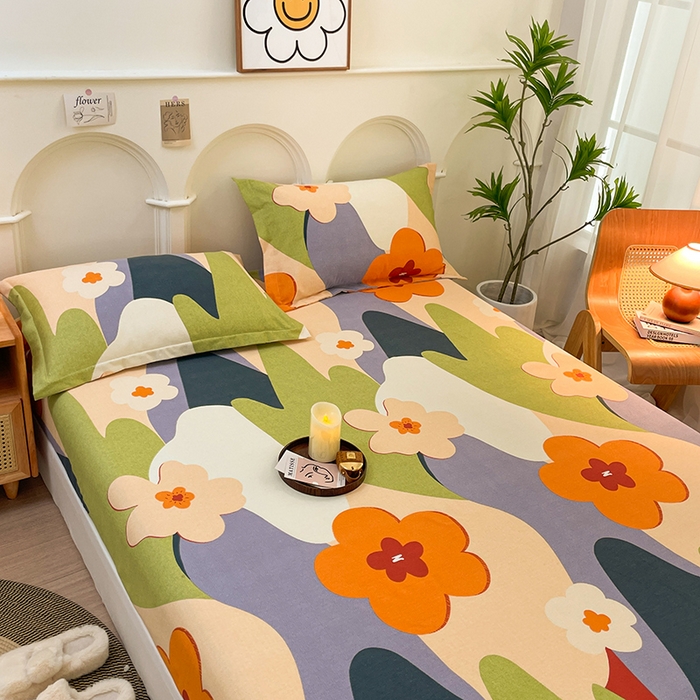 91家纺网 家纺一手货源 找家纺 丝芙妮家居（原乐视家纺） 2024新款全棉磨毛多规格AB版单品套件系列（第二波）--单床笠及三件套 花半里