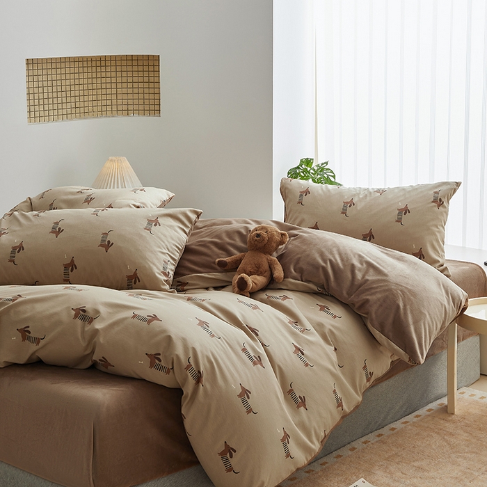 91家纺网 家纺一手货源 找家纺 怡家居 2024秋冬新品AB版加厚保暖全棉加绒四件套 麦克