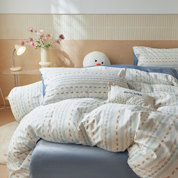 91家纺网 家纺一手货源 找家纺 怡家居 2024秋冬新品AB版加厚保暖全棉加绒四件套 春颂