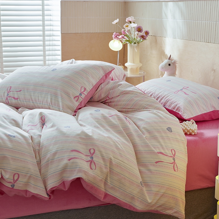 91家纺网 家纺一手货源 找家纺 怡家居 2024秋冬新品AB版加厚保暖全棉加绒四件套 甜心