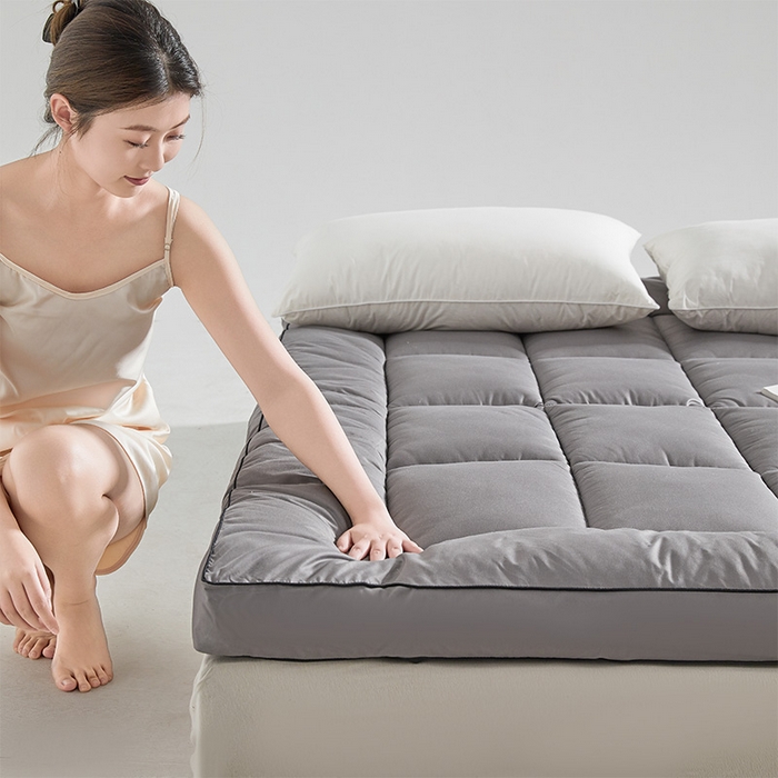 91家纺网 家纺一手货源 找家纺 丽诺床垫 2024新款防螨大豆纤维软床垫 10cm灰色