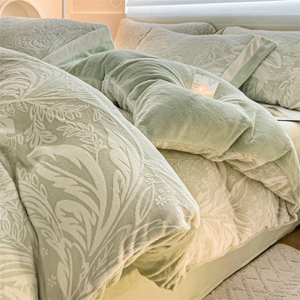 91家纺网 家纺一手货源 找家纺 （总）无界 2024新款B类色烂牛奶绒四件套-维亚纳（风格2）