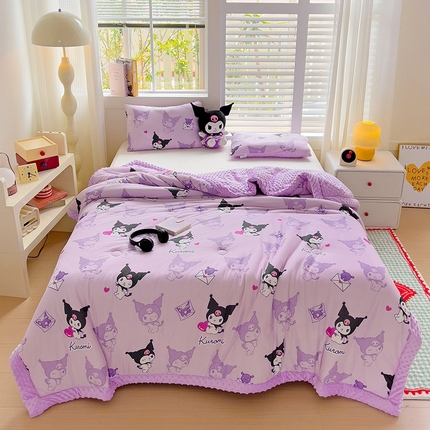 91家纺网 家纺一手货源 找家纺 十九色 2024新款正版授权三丽鸥全尺寸豆豆被库洛米豆豆被子被芯 库洛米