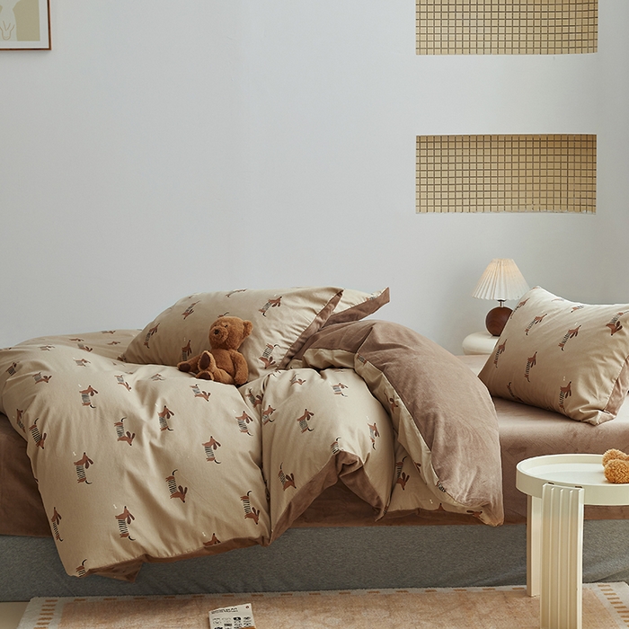 91家纺网 家纺一手货源 找家纺 怡家居 2024秋冬新品AB版加厚保暖全棉加绒四件套 麦克