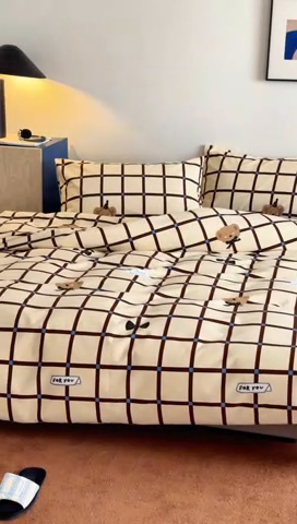 91家纺网 家纺一手货源 找家纺 棉眠 2024秋冬全棉活性32支加厚磨毛四件套 云漫