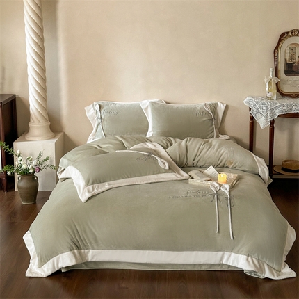 91家纺网 家纺一手货源 找家纺 （总）2024新款高克重牛奶绒四件套-辛西娅