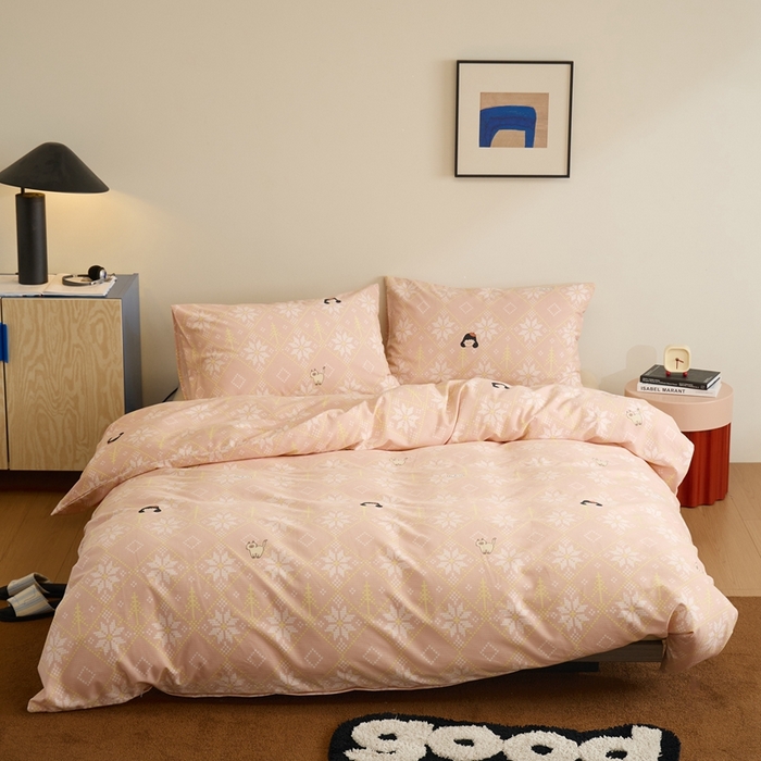 91家纺网 家纺一手货源 找家纺 棉眠 2024秋冬全棉活性32支加厚磨毛四件套 南浔