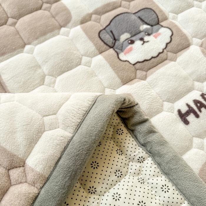 91家纺网 家纺一手货源 找家纺 2024新款牛奶绒床垫保暖床褥子夹棉加厚印花床护垫大床图 享受生活