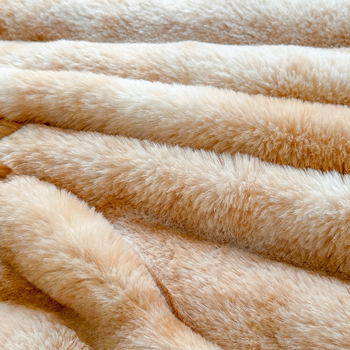 91家纺网 家纺一手货源 找家纺 芸锦豪 2024新款双面波斯绒罗马柱毛毯 炫彩咖