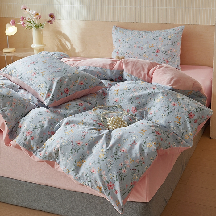 91家纺网 家纺一手货源 找家纺 怡家居 2024秋冬新品AB版加厚保暖全棉加绒四件套 芬芳满园