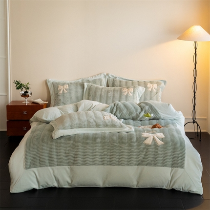 91家纺网 家纺一手货源 找家纺 （总）2024新款A版B版高克重牛奶绒四件套-艾蒂丝