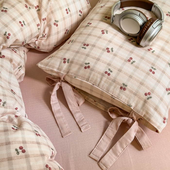 91家纺网 家纺一手货源 找家纺 （总）2024秋冬新款系带格子双层纱四件套